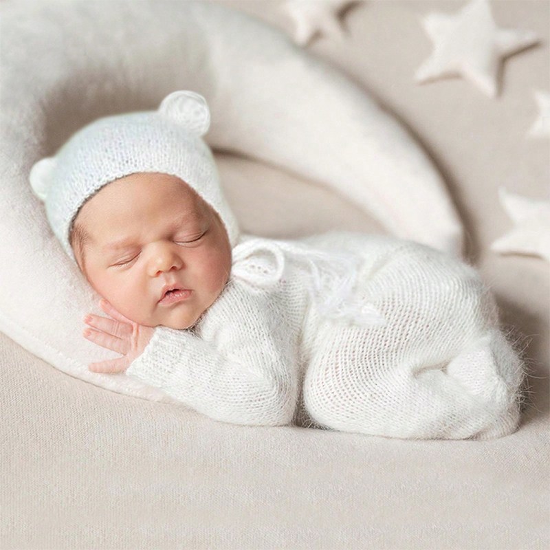 Baby Clothing Dividers - Ylsteed ชุดถักไหมพรมสำหรับเด็กแรกเกิดชายชุดจั๊มสูทมีหูหมีน่ารักพร้อมหมวกเสื้อผ้าลายสัตว์