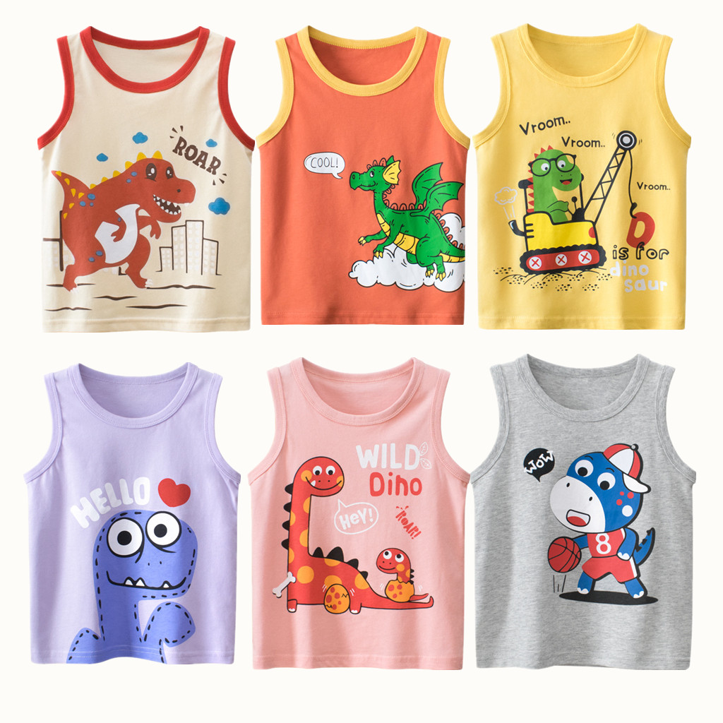Baby Clothing Dividers - เสื้อเด็กฤดูร้อน2023ชิ้นสำหรับเด็กผู้หญิงเสื้อผ้า100% ไดโนเสาร์ผ้าฝ้ายลายการ์ตูนเสื้อลำลองสำหรับเด็กผู้ชายเสื้อผ้าน่ารักสำหรับเด็ก