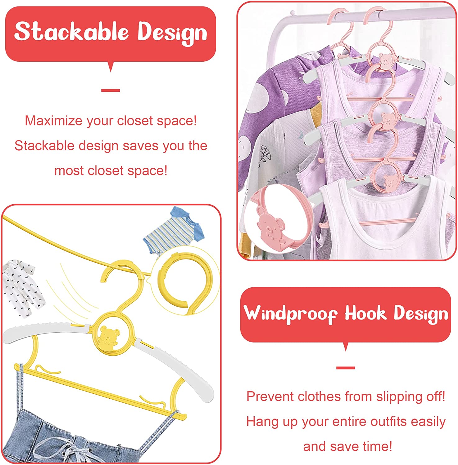 UNTIOR ลื่นแขวนเสื้อผ้าเด็กปรั - Baby Clothing Hanging Rack บทวิจารณ์และราคา